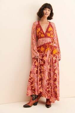 NWT Free People Tilda Wrap Dress Peach Size XS